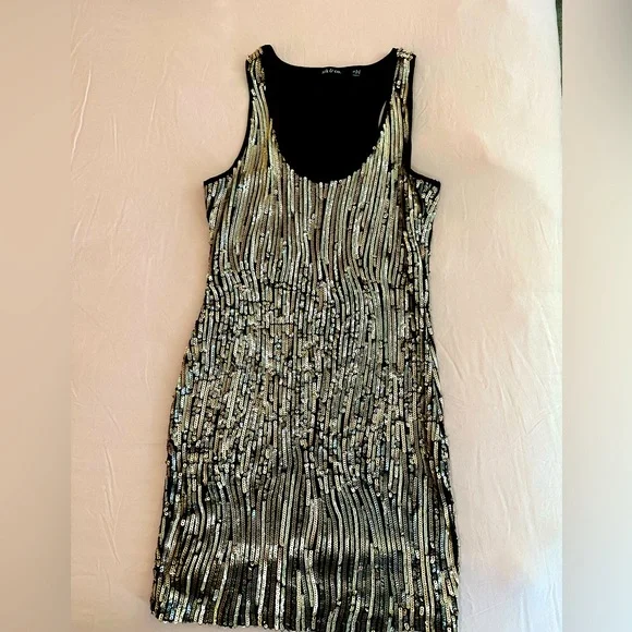 ark & co gold sequin dress Miss Circle Women Layla Gold Sequin Corset Dress main image 0